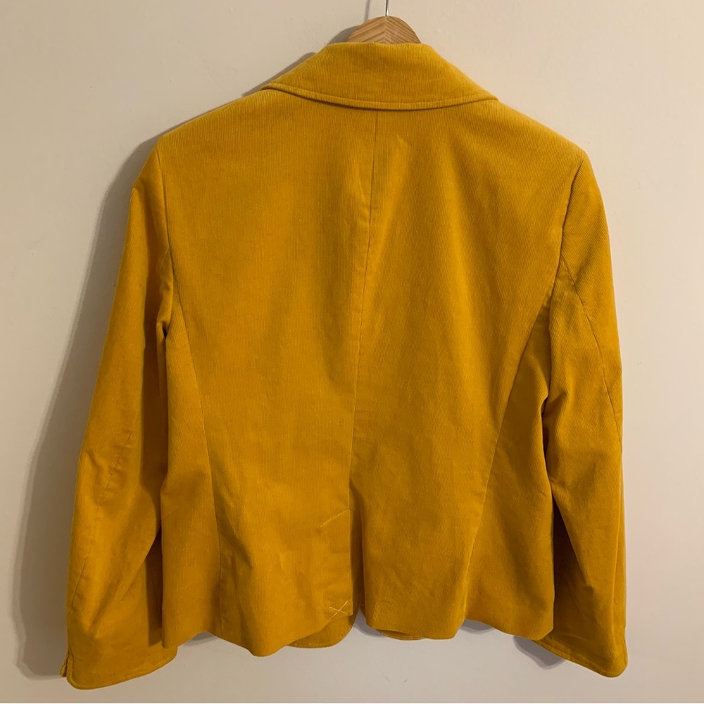 NWT Talbots Dual Button Corduroy Blazer in Mustard Yellow, Size 12 - Picture 10 of 12
